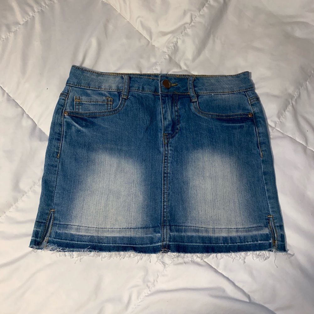 mini denim skirt